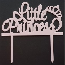 Cake topper Little Princes kroon roze OP=OP